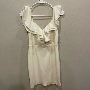 White ruffle dress